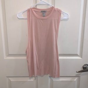 RIBBED LIGHT PINK MUSCLE TEE